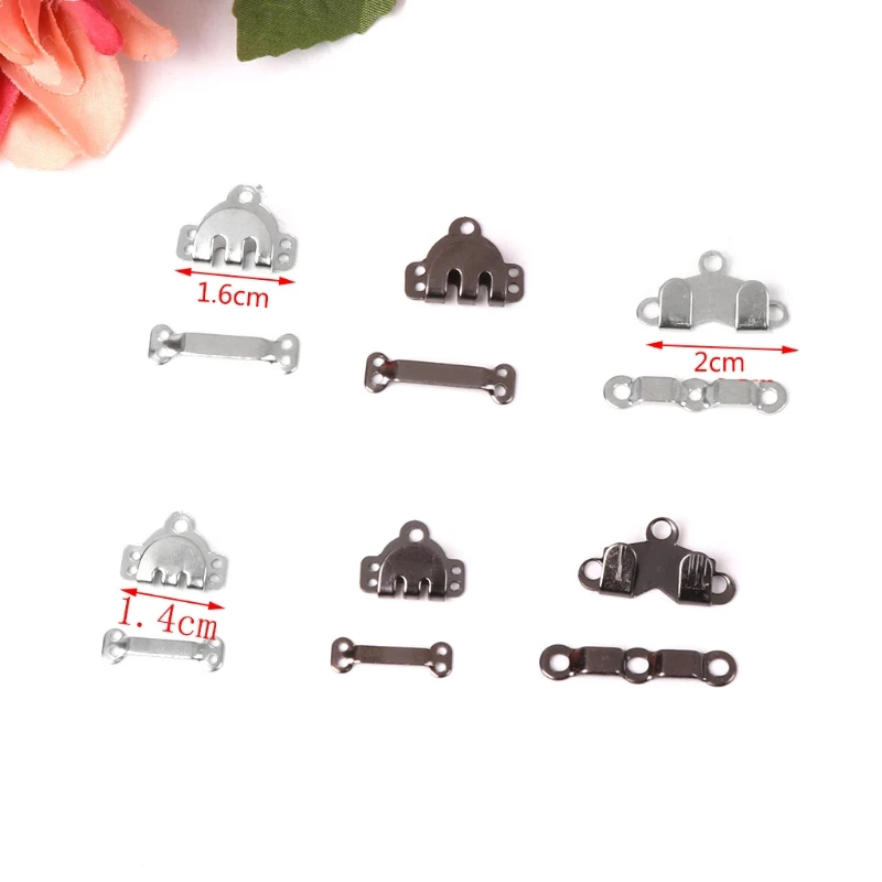 10x Trouser Skirt Hooks + Bars Fasteners For Suit Pants Extenders Tailor Sewing