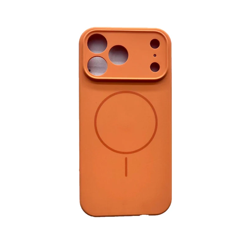 Magsafe Magnetic Wireless Charging Luxury Silicone Phone Case with Lens Protection - Solid Color Design