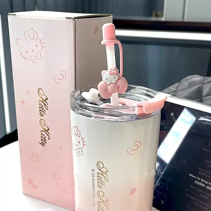 Copo Hello Kitty Térmico com Canudo 480ml