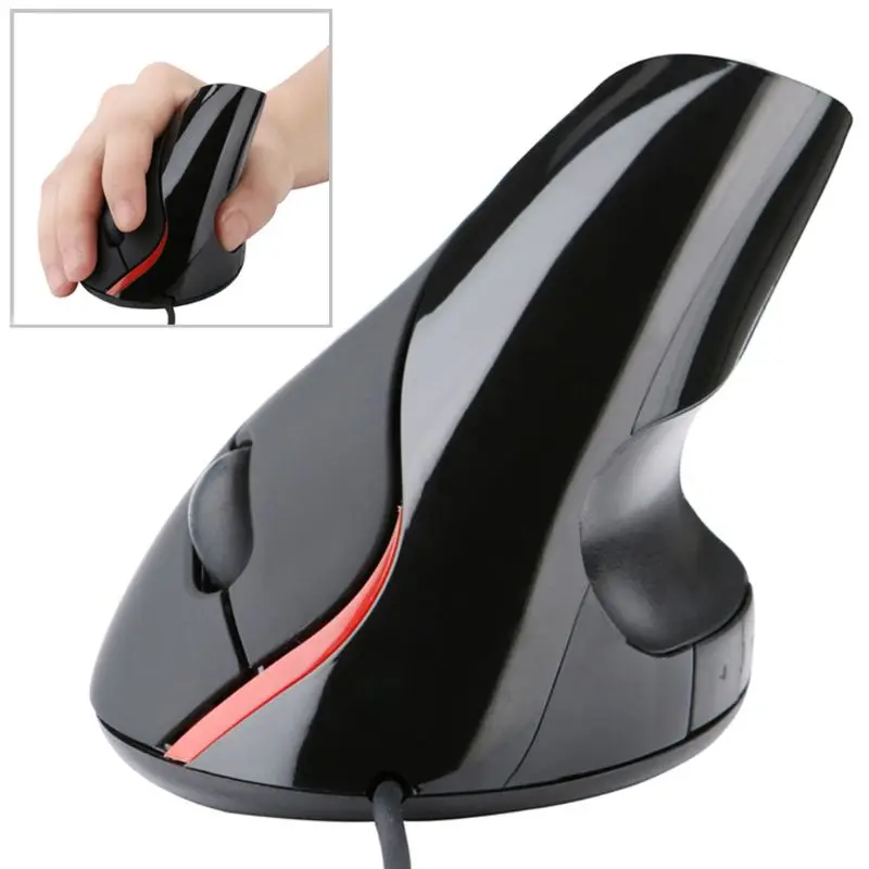 USB 유선 1600DPI USB 광학 인체공학적 게이밍 조정 가능한 수직 마우스