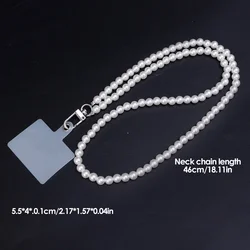 Universal Anti - Lost Lanyard Sling Belt Clip Chain for Mobile Phones - Stylish Crossbody and Wrist Strap with Patch (Necklace Chain)