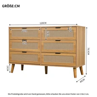 KOMHTOM chest of drawers with 6 Drawers Sideboard Wood Drawer