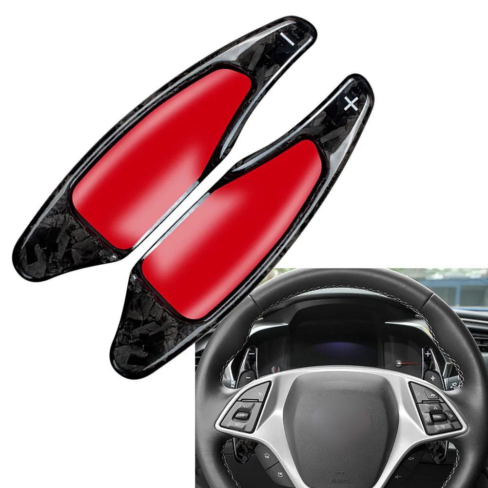 

1 Set Forged Carbon Fiber Car Steering Wheel Paddle Shifter Extension For Chevrolet Camaro 2016-2021 For Corvette C7 2014-2019