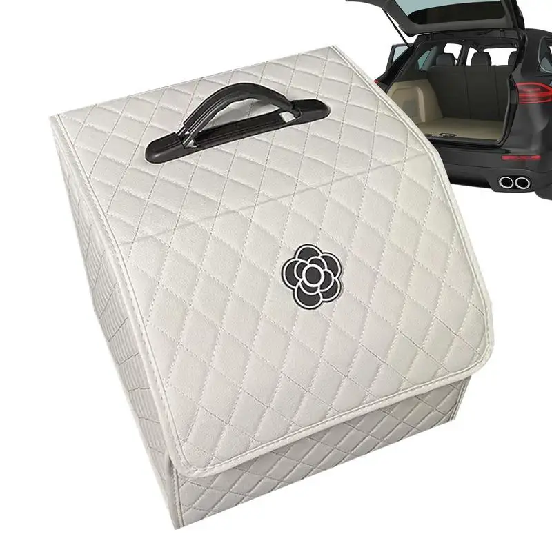 

Car Trunk Organizer Sturdy Trunk Storage Organizer Foldable Car Storage Bag with Handle Collapsible Organization Container