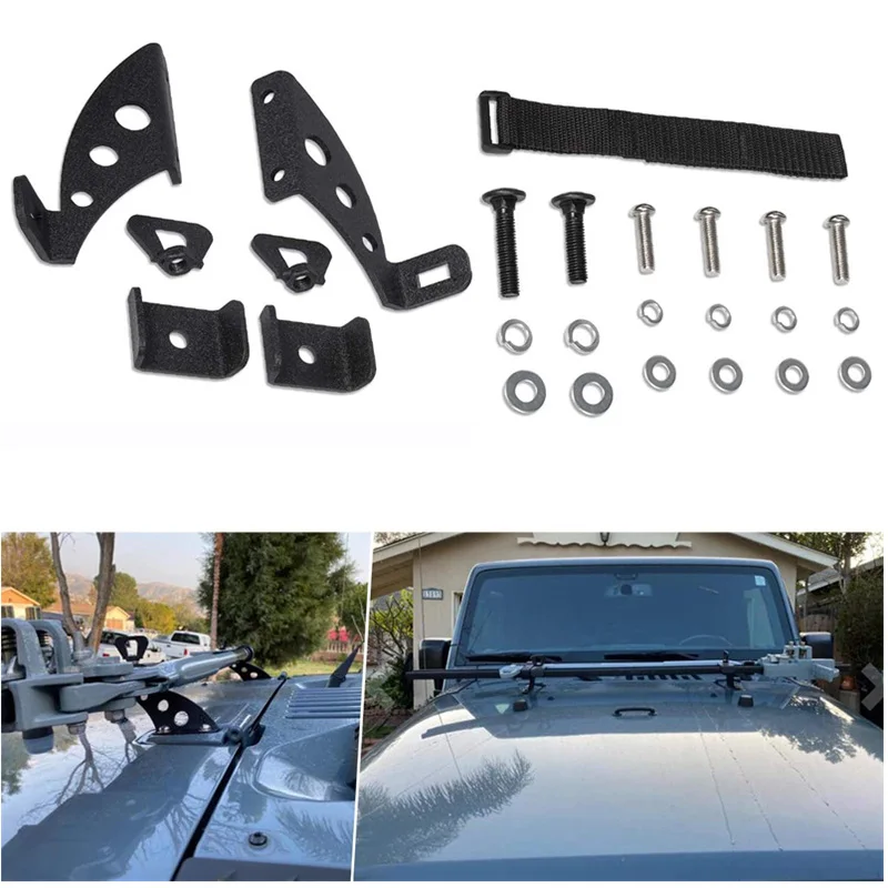 

Black Hi Lift Jack Mount Hood/Front & Rear Door Hinge Bracket Kit Fit For Jeep Wrangler JK JKU 2007-2018 Tool Vehicle Suppliers