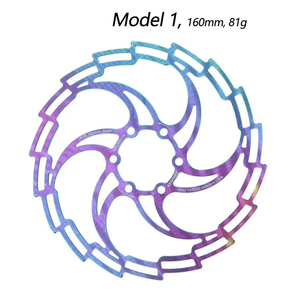 Bike Brake Rotor IIIPRO Oil Slick Balck Red Stainless Steel MTB Road Bike 160 180 203 mm Rainbow Lightweight 6 Bolt G3 Ipro