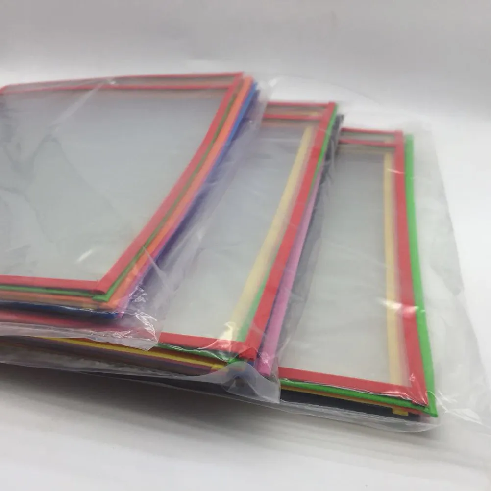 6Pcs 자동차 바느질용 드라이 이레이즈 포켓 재사용 가능한 PVC 투명 양면 파일 슬리브 학교 사무실용 마커 홀더 방수