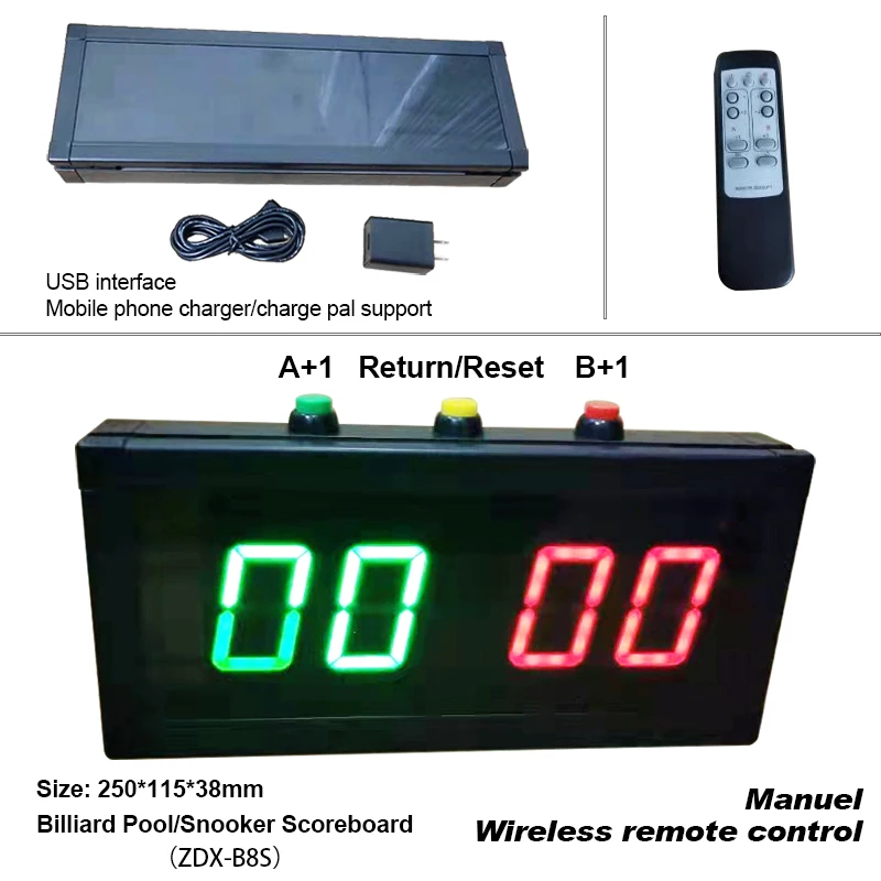 Pool Biljart Sport Game Elektronische Scorebord Teller Met Draadloze Controler