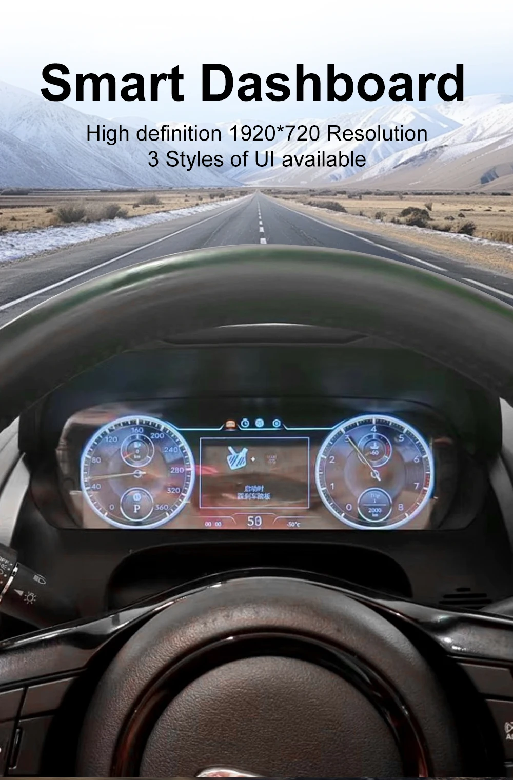 12.3”Digital Cluster Dashboard For Jaguar F-TYPE 2012-2020 Speedometer Wireless