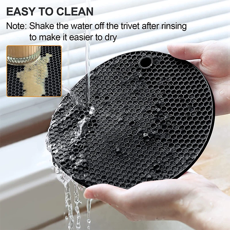 Silicone Trivets for Hot Pots and Pans Heat Resistant Trivet Mats Hot Pads Spoon Rest Large Coasters 4Pcs kitchen tools