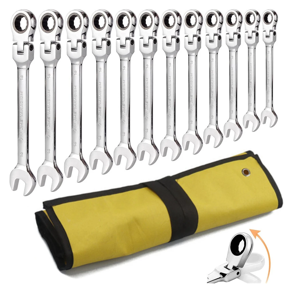 WOZOBUY Flexible Ratchet Wrench Set, Spanner Model 622mm,Gear Ring