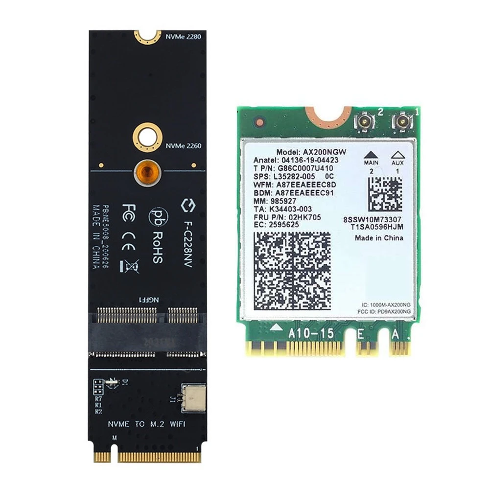 2974Mbps AX200 Wifi 6 Wireless Card Bluetooth 5.1 M.2 A+E Key to M.2 M