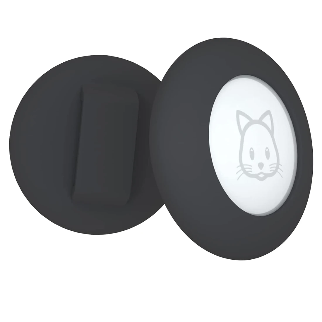 고양이 칼라 거치대, 에어태그 고양이 칼라 거치대, 애플 에어태그 GPS 트래커 호환, 블랙 케이스 커버, 2 팩