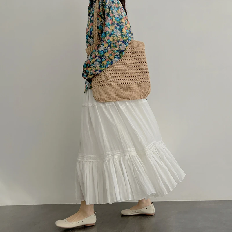 Good Quality Korean Style Maternity Cake Skirts Adjustable Waist Pregnant Woman Umbrella Skirts Long Loose Pregnancy Long Skirt