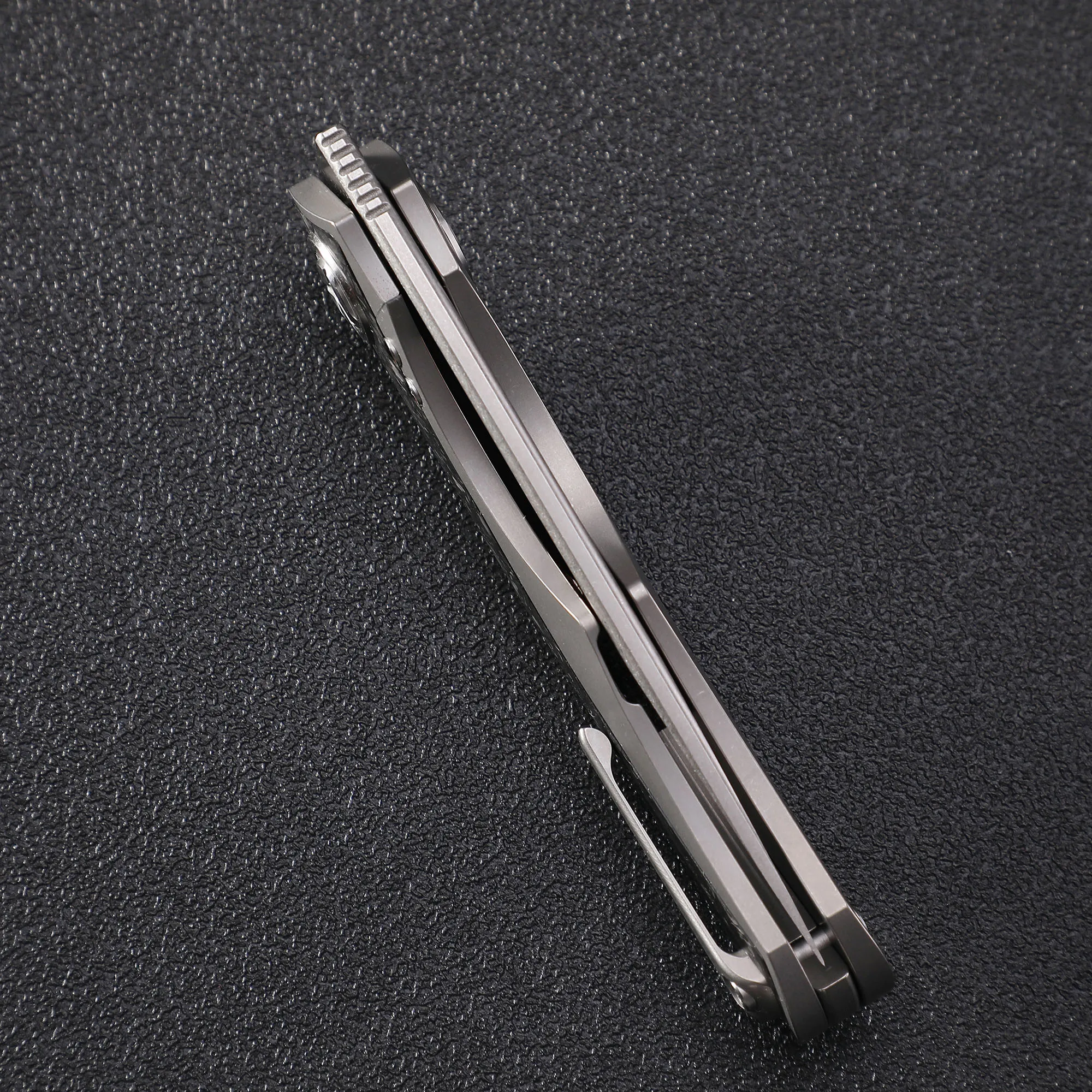 TwoSun TS186 Folding Knife Pocketknife M390 Steel Satin Blade Titanium +Carbon Fiber Handle Outdoor Camping Hunting EDC Tools 5