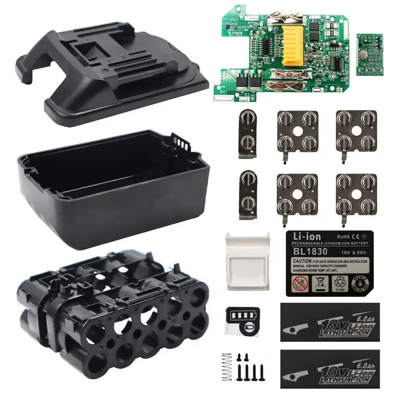 BL1830 Li-ion Battery Case Charging Protection Circuit Board Box for Makita 18V 6.0Ah Label LED Battery Indicator BL1860 Housing battery case