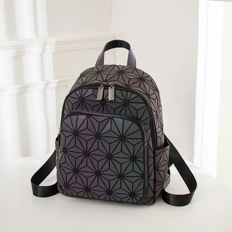 Zaino Geometrico Moda Zainetto Luminoso Donna Riflessione Olografica Borsa A Tracolla Viaggio Scuola Universita Zaini 46447760