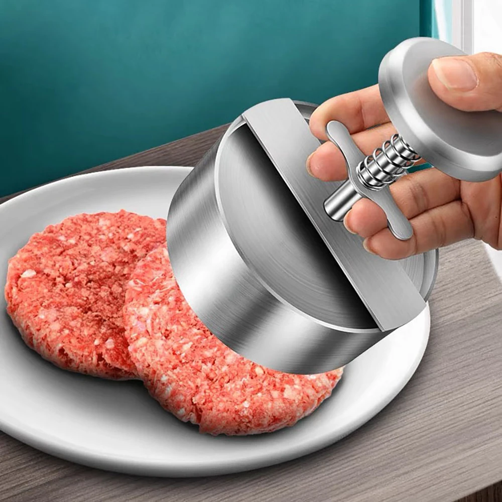 304 Stainless Steel Hamburger Meat Press Burger Patty Maker Mold Manual Cake Beef Pork Rice Press Making Molds Grill Meat Tool