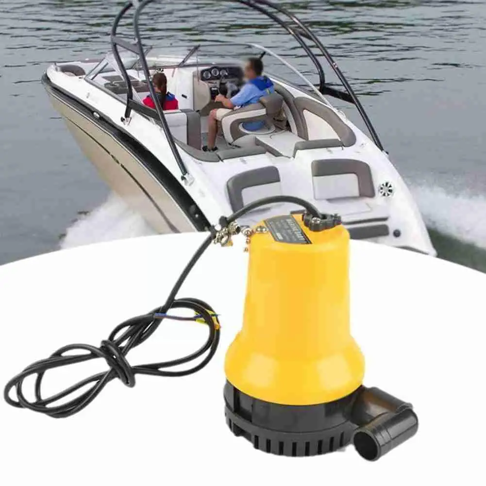 12V Bilge Pump Submersible 1620GPH 6000L/H Clean Dirty Automatic Pool Water Pond Marine Household Bilge Boat Flood Pumping K4L0 bilge pump