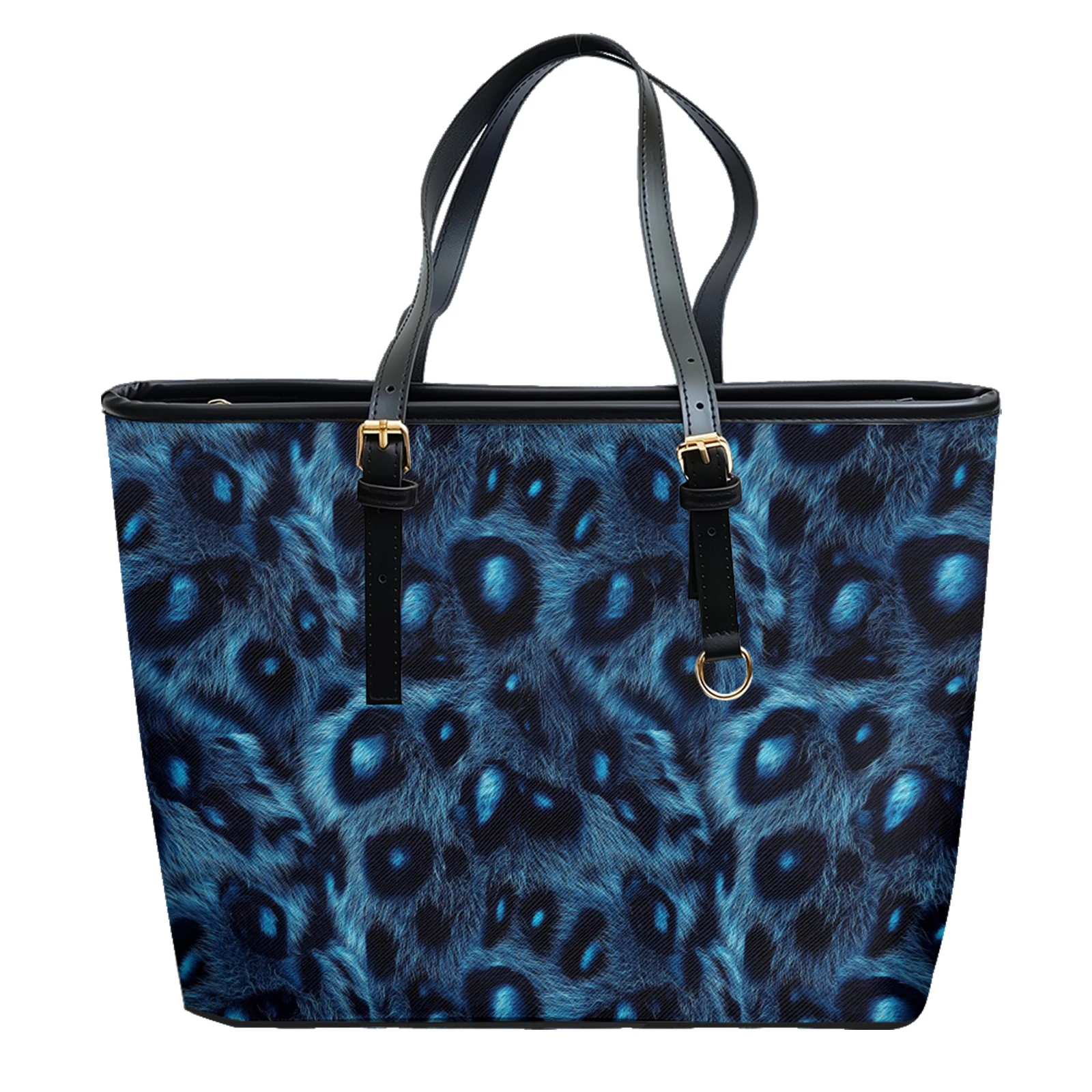 Urban Neon Leopardia Multicolor Printed Oxford PVC Leather Shoulder Bag Zipper Lightweight Travel Tote Daily Work Weekend Purse