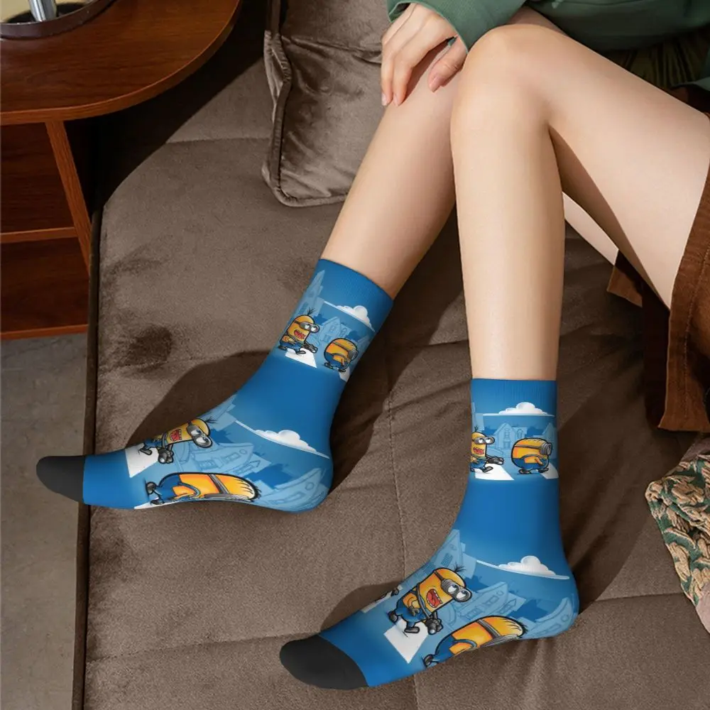 Custom Cool Print M- Minions Cartoon Socks for Women Men Stretchy Summer Autumn Winter M- Minions Bananas Crew Socks 180 Se6bf96278f314246a05b88360e9dbaa3C