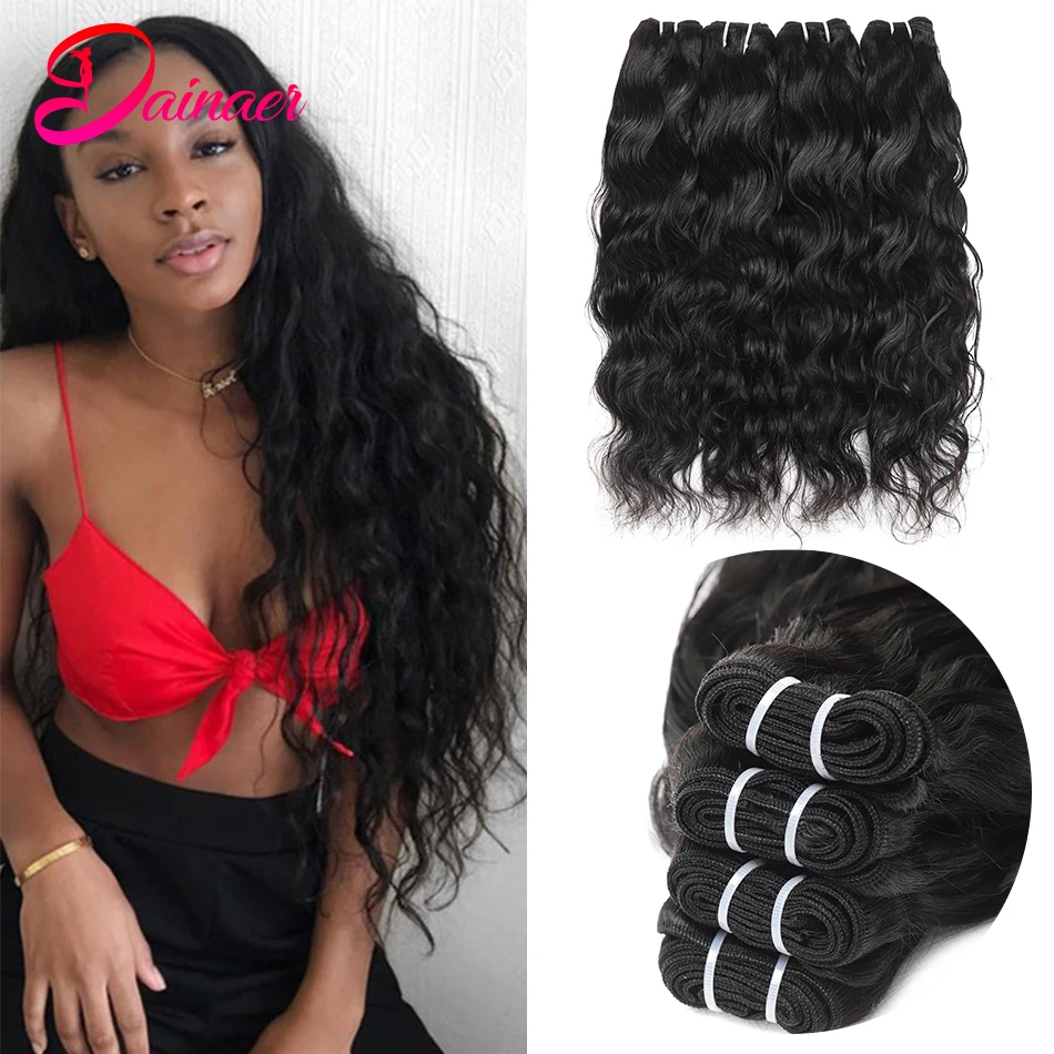 Human Hair Bundles Natural Wave 1/3/4 PCS Can Be Dyed Indian Virgin 8-30 Inche