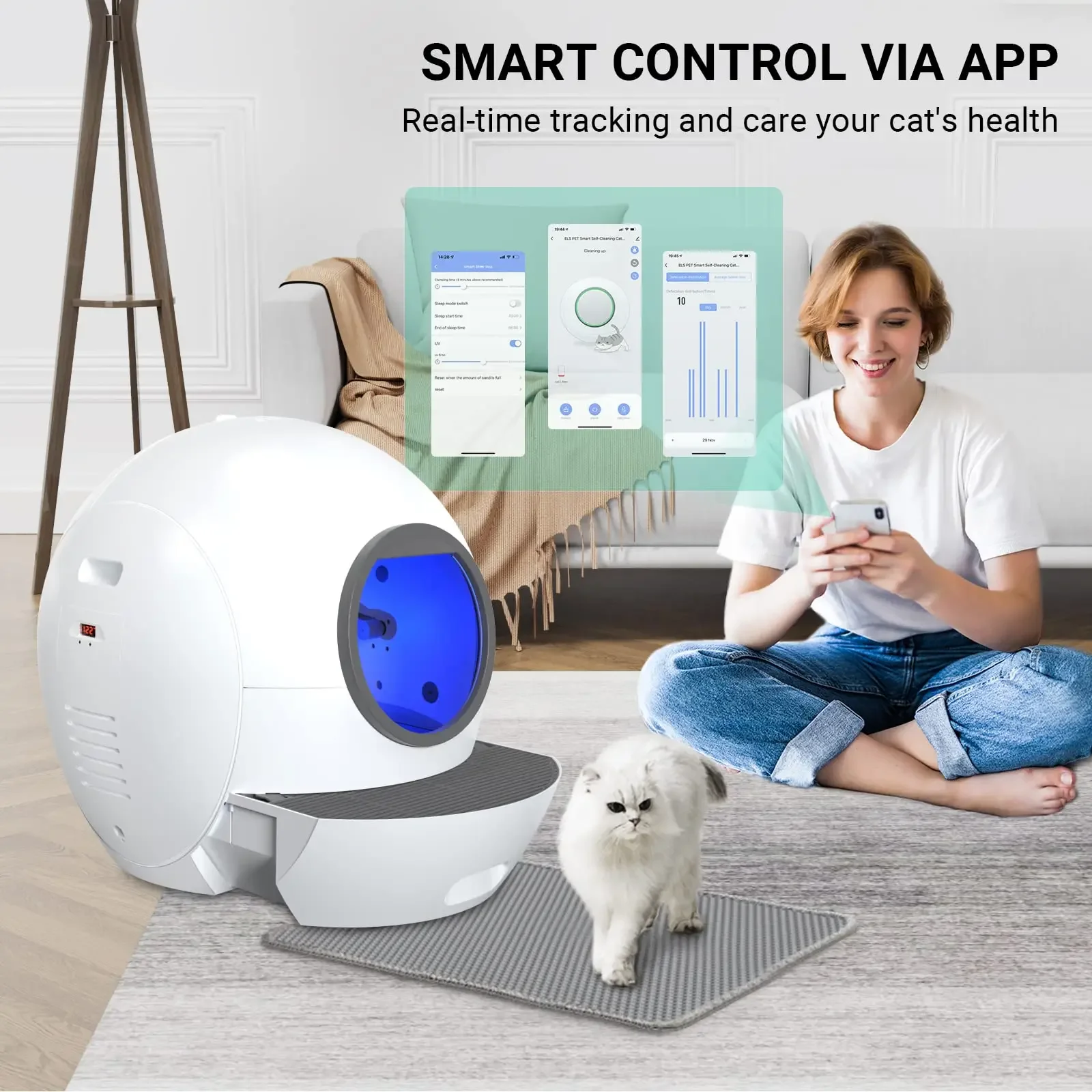 ELS-PET-Self-Cleaning-Cat-Litter-Box-Automatic-Litter-Box-with-APP ...