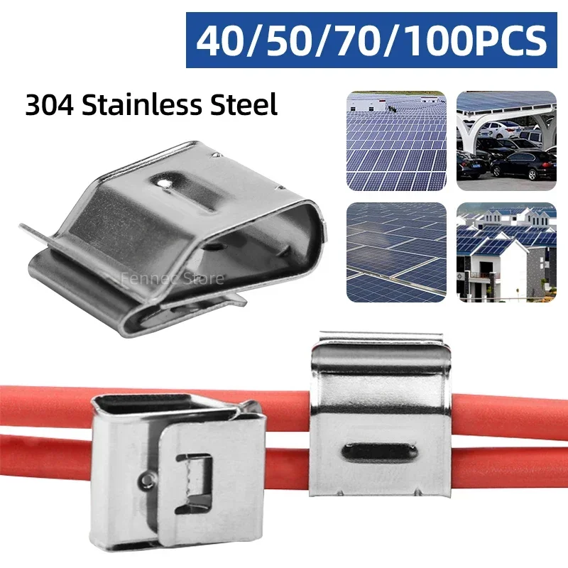 Painel Solar Wire Clips Braçadeiras de Cabo Clips Double-wire para pv Cabo Boat Fiação Quadro Trailer Aço Inoxidável 304