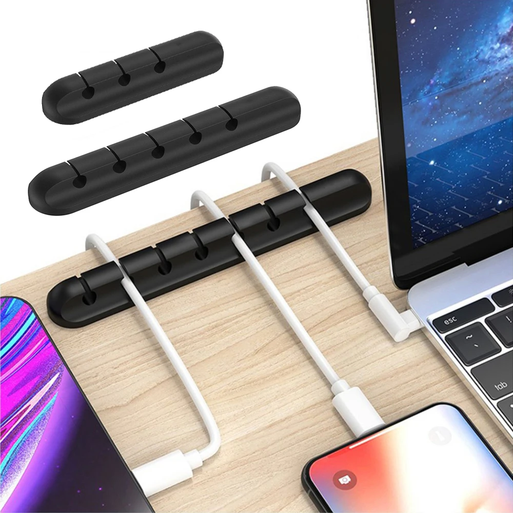 

Силиконовый органайзер для кабеля USB, устройство для намотки кабеля, настольные клипсы для аккуратного управления, держатель кабеля для мыши, клавиатуры, наушников, органайзер для проводов