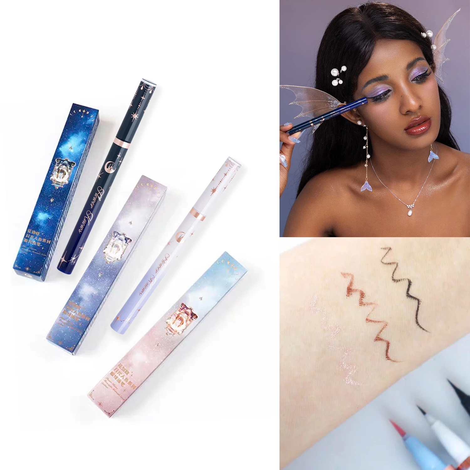 Flower Knows Moonlight Mermaid Waterproof 24H Wear Vegan Smudge Proof Liquid Eyeliner 0.5g Cruelty Free Makeup Viral Waterproof