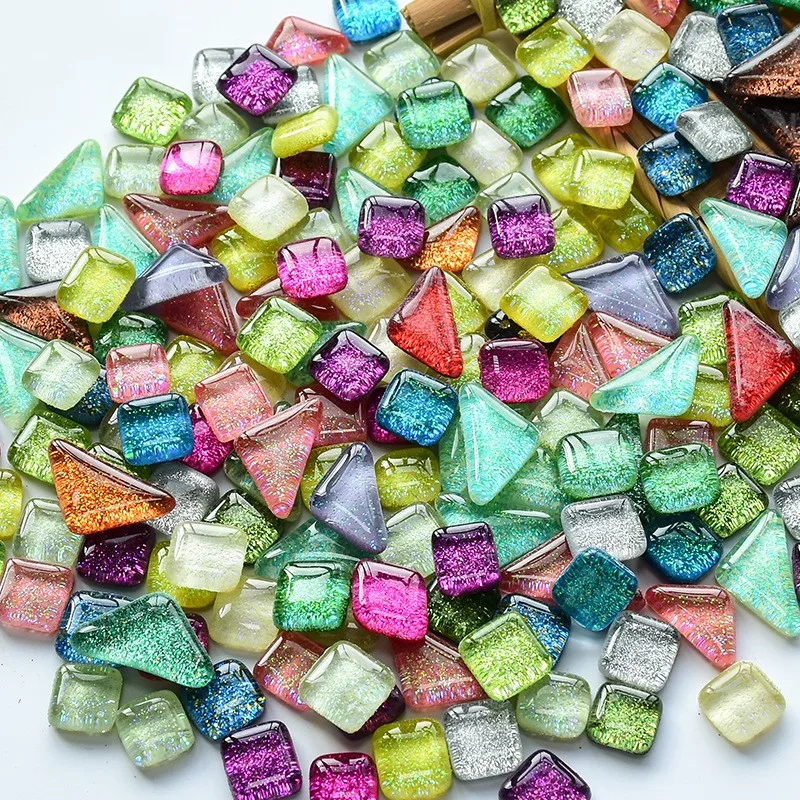 50 шт., разноцветные блестящие камни для мозаики