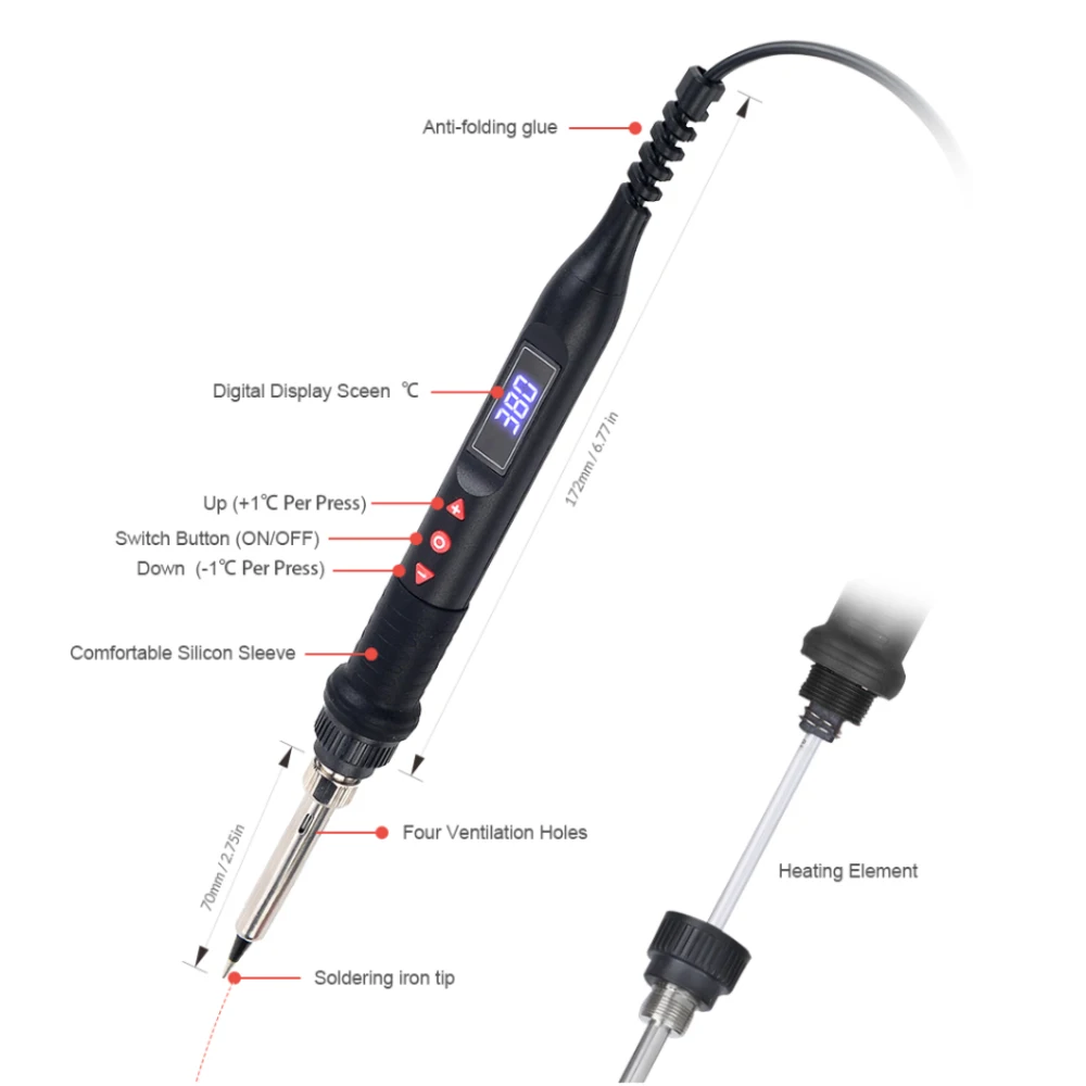 JCD 750W Micro Heat Gun Rework Soldering Air Station LCD Digital Hair Dryer 220V 110V For BGA SMD Hot Air Soldering Tools 8208 3