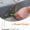 L Shaped Hand Crevice Weeder Root Remover Tool Outdoor Weeder Portable Weed Puller Handled Up Manual Stainless Steel Garden Tool 2