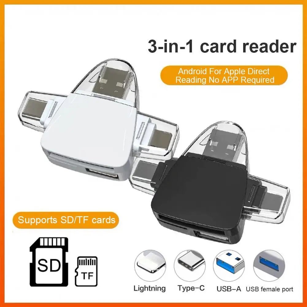 

Многофункциональный SD/TF кардридер USB Type C адаптер для Apple Android компьютерные удлинители для камеры просмотра фото и вид D3S2