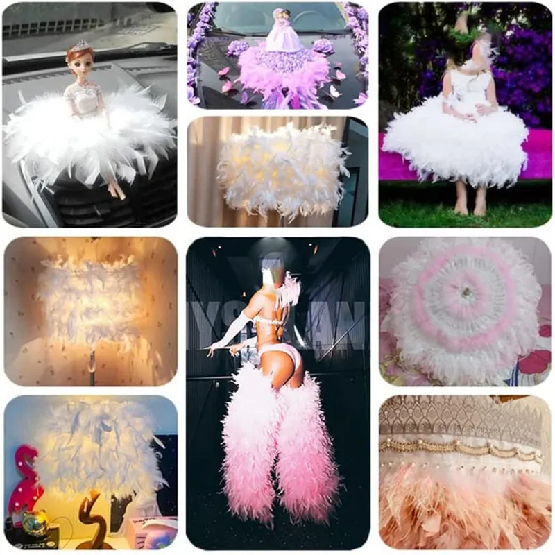 1Yards Turkey Feathers Trims For Needlework Crafts Material Carnival Decoration DIY Wedding Party Dresses Supplies