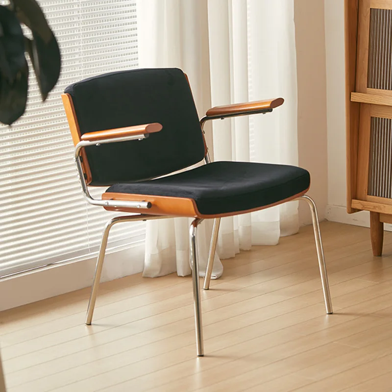 

Single Designer Dining Chair Balcony Lounge Stainless Steel Comfort Dining Chair Minimalist Modern Cadeira Jantar Home Furniture