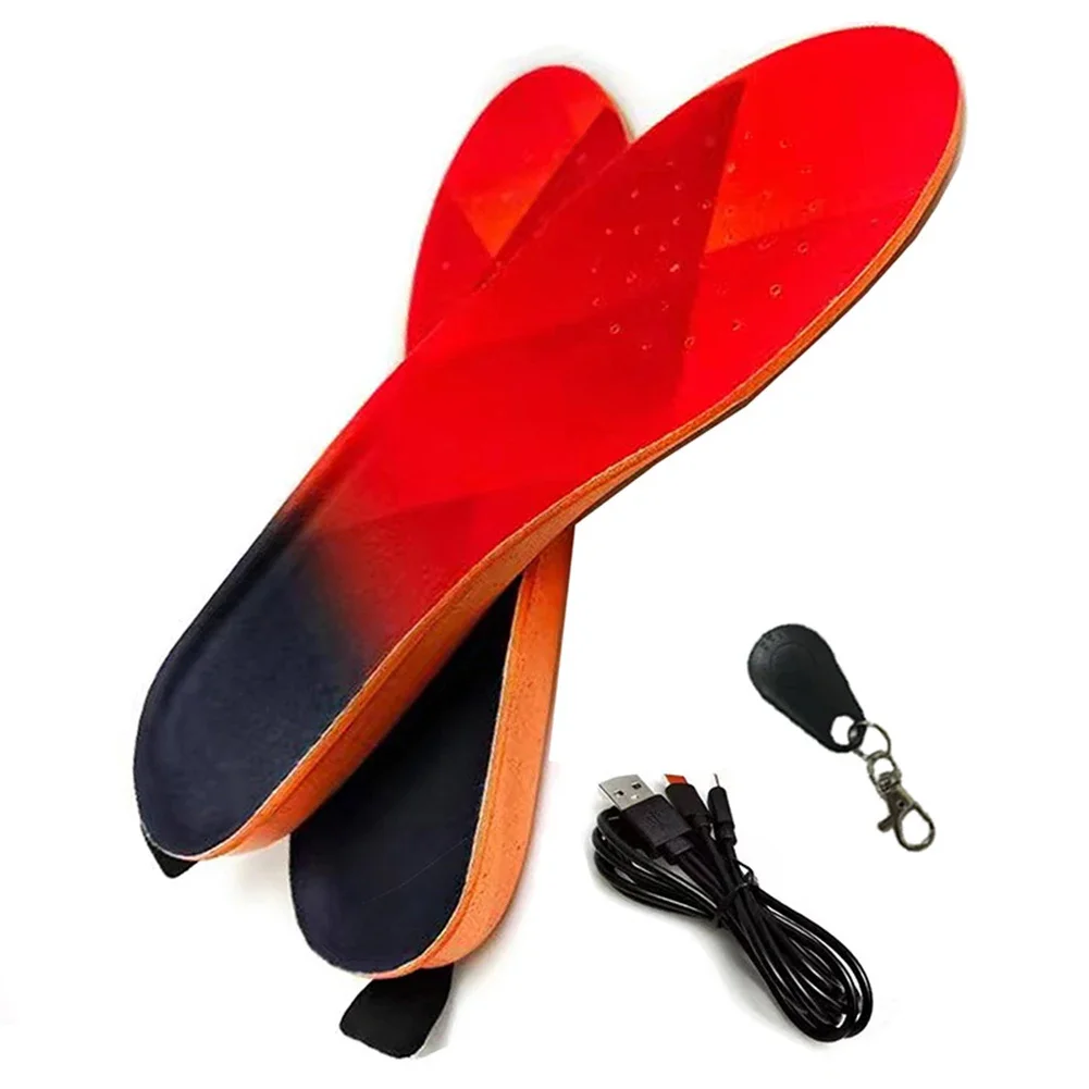 Men Women Electric Heated Insoles Up To 8 Hours USB Rechargeable Heated Inner Soles 3 Heat Levels Insoles Remote Control