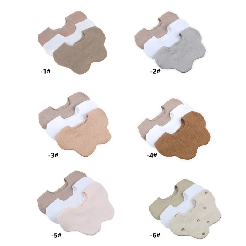 

L5YF 3 ШТ. Детский Нагрудник Отрыжка От 0-24 Месяцев Младенцы Хлопковое Полотенце Для Слюны