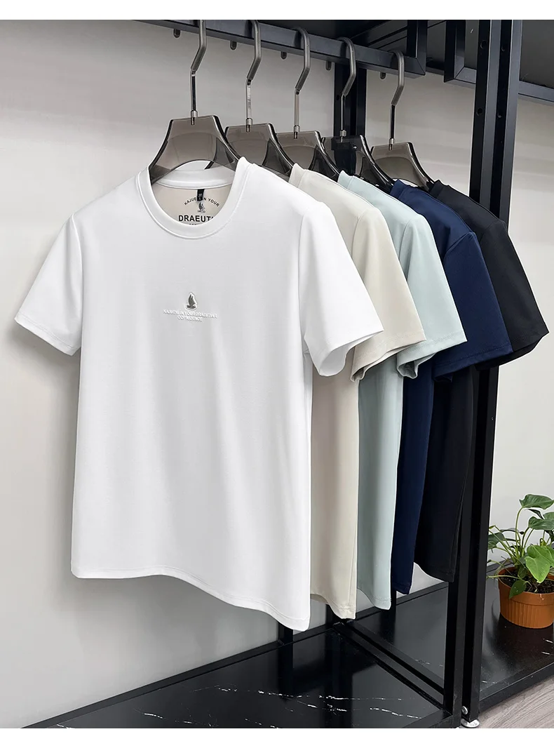 Modisches, mit Buchstaben geprägtes Kurzarm-T-Shirt hochwertige Markenqualität Herren-Sommer-Rundhals-Shirt lässig neu leicht atmungsaktiv luxuriöses Oberteil – Detail 2