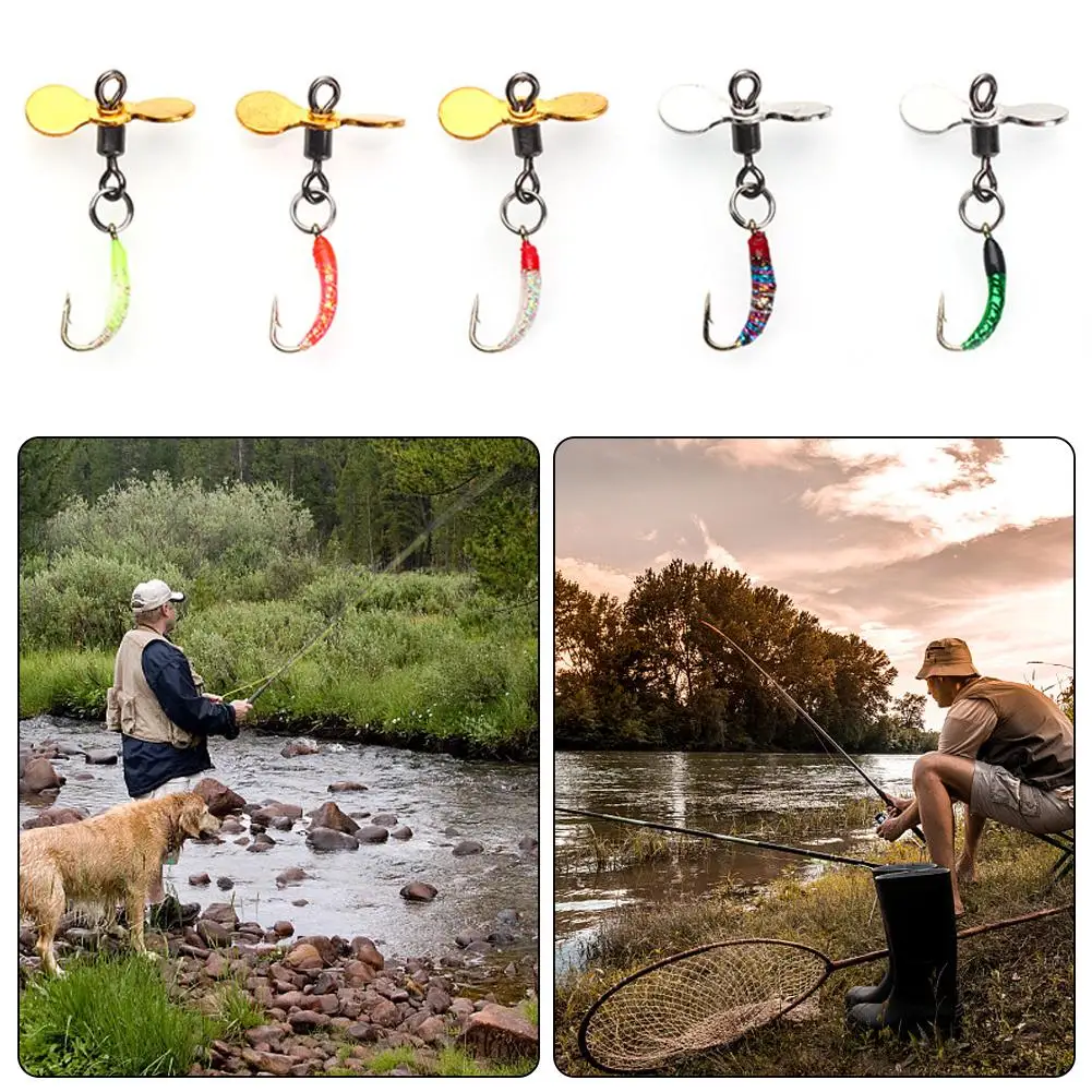 5pcs Fly Hooks Flies Insect Lures Bait Fly Fishing Decoy Bait Sequins Fishhook Trout Nymph Fly Fishing Lure Natural Insect Bait