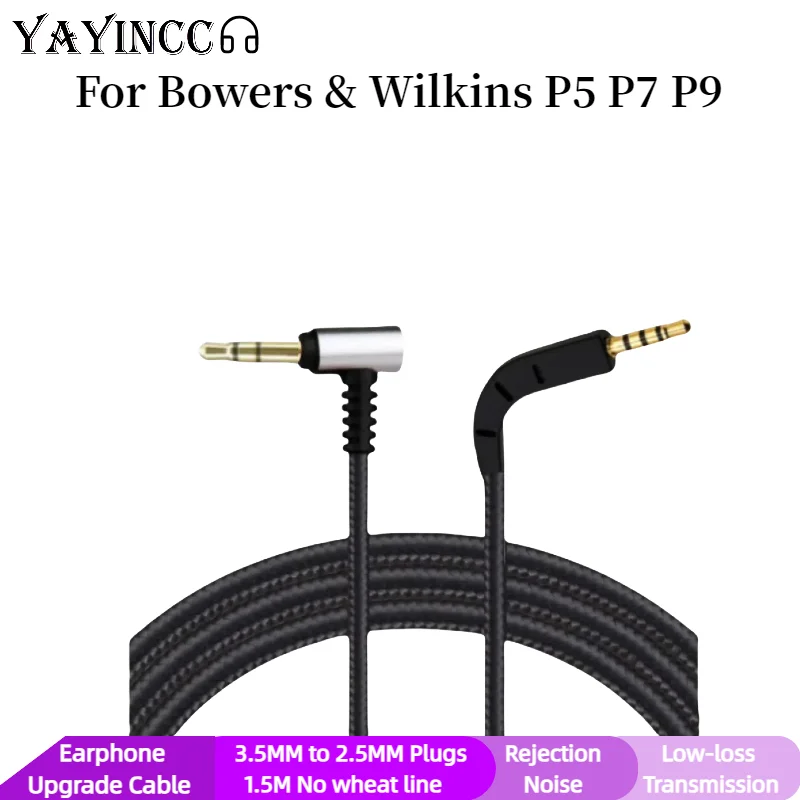YAYINCC Replacement 3.5mm to 2.5mm Aux Nylon Braided audio Cable Extension Cord Wire For Bowers &Wilkins B&W P5 P9 P7 Headphones