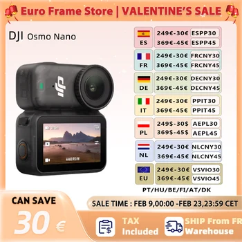 DJI Osmo Nano Bundle Standard 128G / 64GB piccola fotocamera Vlog 4K/60fps e 60 °   Wide FOV Nuovissimi microfoni DJI Sense Dual da 1/1,3".