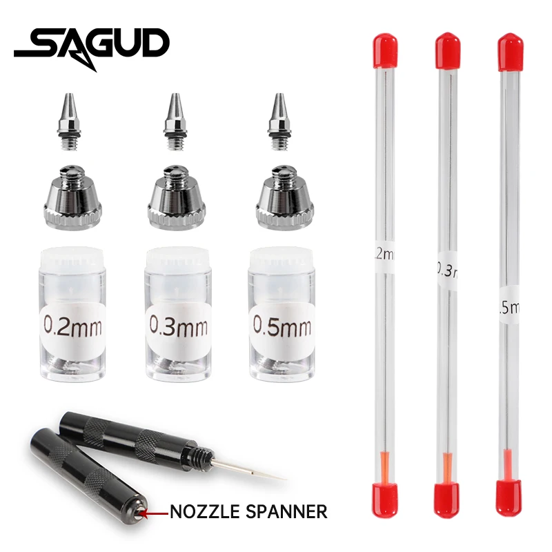 SAGUD Airbrush Painting Cleaning Tools Kit, Air Brush Accessories Spray Gun  Cleaner Wash Needle with Nozzle Spanner Wrench and Stainless Steel Brushes