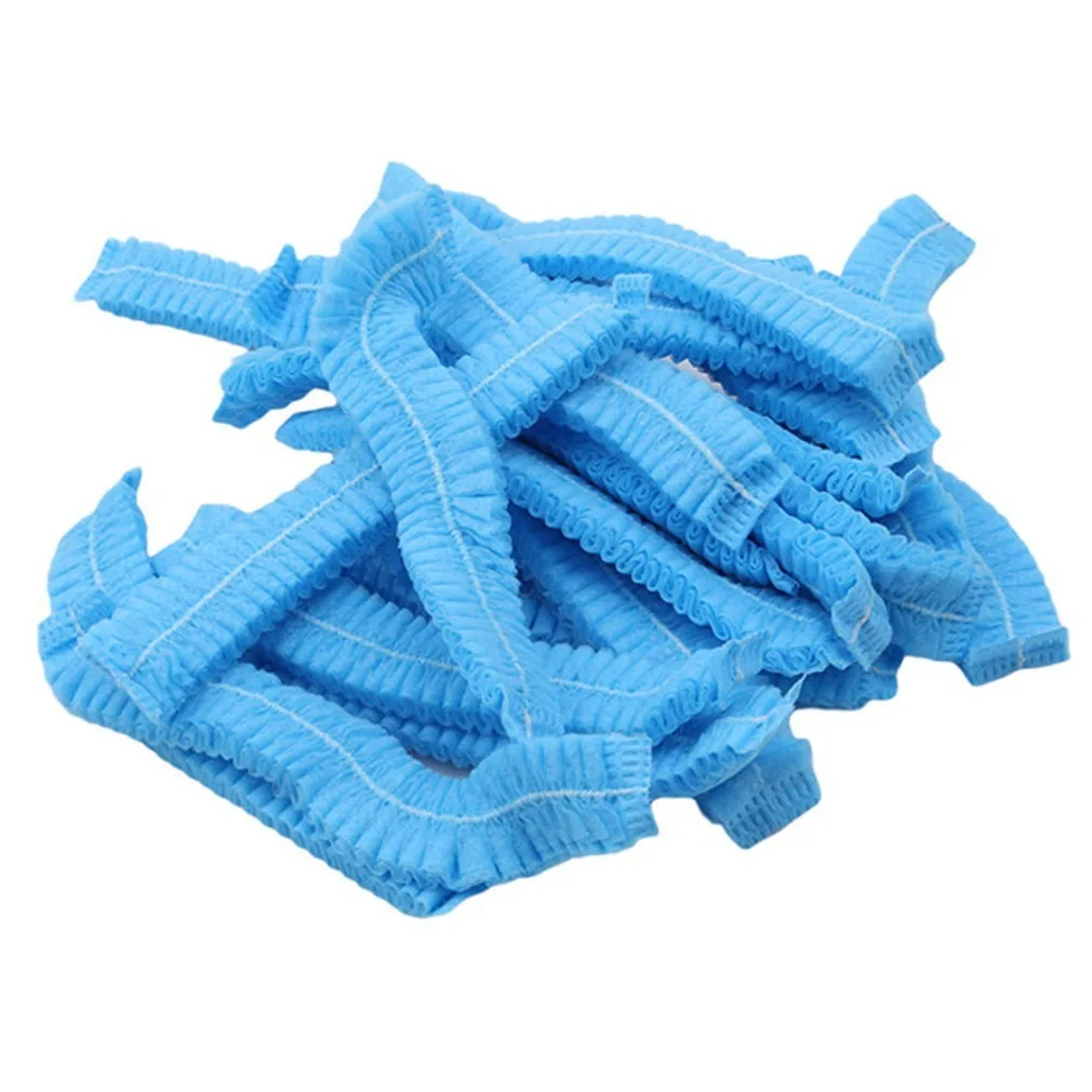 100pcs/Pack Disposable Hair Head Covers Net Bouffant Dustproof Anti Dust Caps Breathable Shower Bathing Hats Kitchen 5