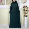Nouveau Ramadan coton robe femmes recueillir taille Double chapeau Abaya femmes musulmanes ample Maxi caftan dubaï turquie Islam vêtements de prière