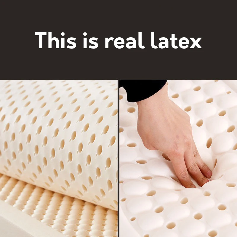 100% Thailand natural latex mattress with cover natural rubber pure mattress 1.5m/1.8m bed thickened home dormitory cushion mats - Image 4