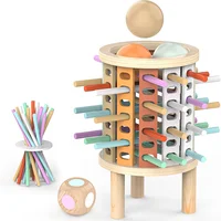 Kids Balance Tower Pick Up Wooden Sticks Social Board Game Logic Thinking Challenge Brain Game Math Count Intellectual Toy Gift 1