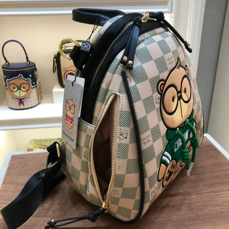 Casual Backpacks Bear Design Single Shoulder Double Shoulder Backpack Cartoon Cute Ladies Package Bag Women Trend 2024 Knapsack