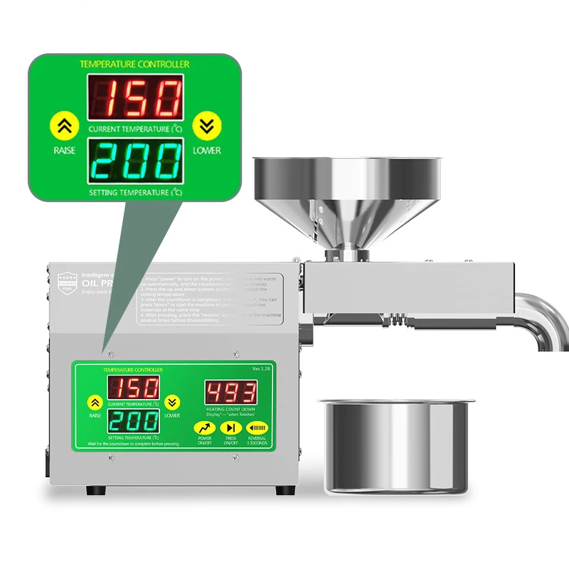 

Intelligent Temperature Control Oil Press FLaxseed Oil Extractor Cold Hot Press Oil Machine Peanut Sunflower Seed Oil Expeller