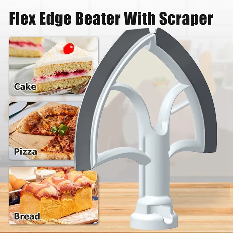Flexible Edge Beater For Kitchenaid 4.5 Quart Bowl Stand Mixer Attachment Flat Beater Paddle With Silicone Edges Scraper,hand mixer whisk